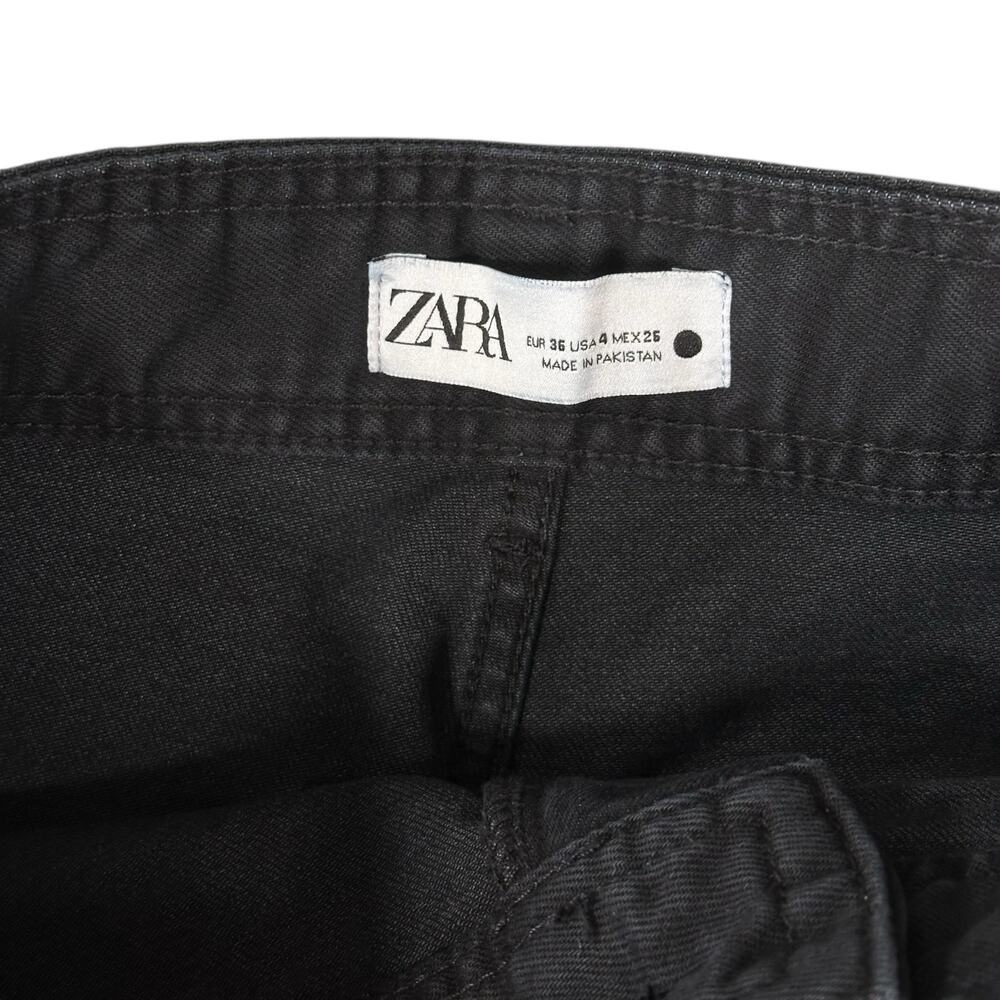 Zara Women's High Waisted Black Wide Leg Jeans Size 4 - Picture 7 of 7